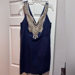 LillyPulitzer blue and gold size 12 dress